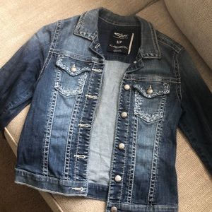Silver denim jacket -S